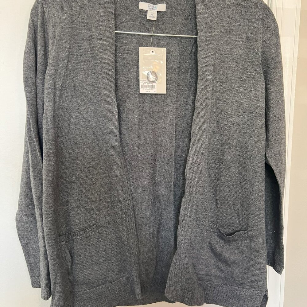 Croft & Barrow Cardigan in Gray - Size S, NWT
